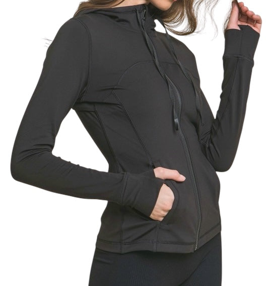 Black Zip-Up Performance Jacket